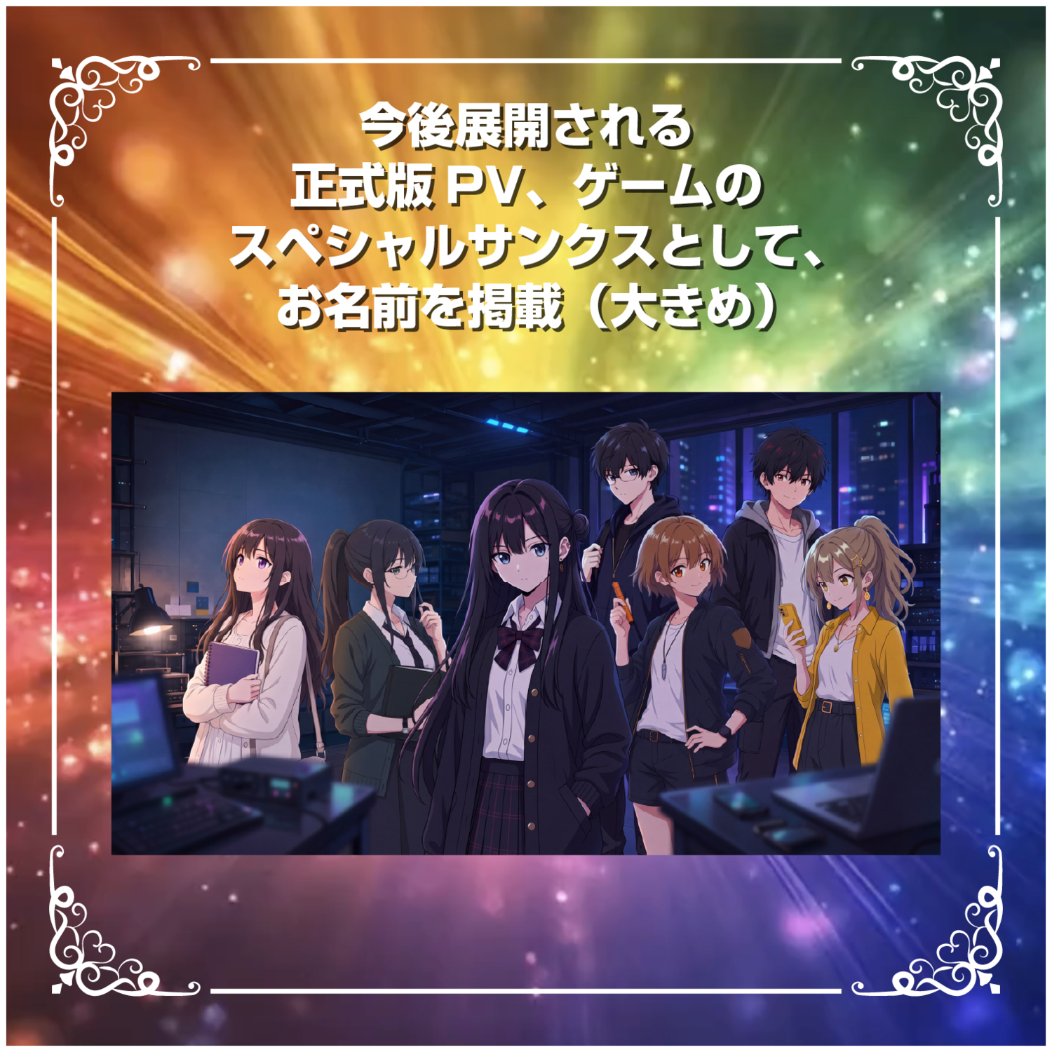 【UR】今後展開される正式版PV、ゲームのスペシャルサンクスとしてお名前掲載（大きめ）